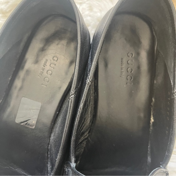 Gucci Bit Loafers Black Leather Gold Bit - Picture 3 of 7